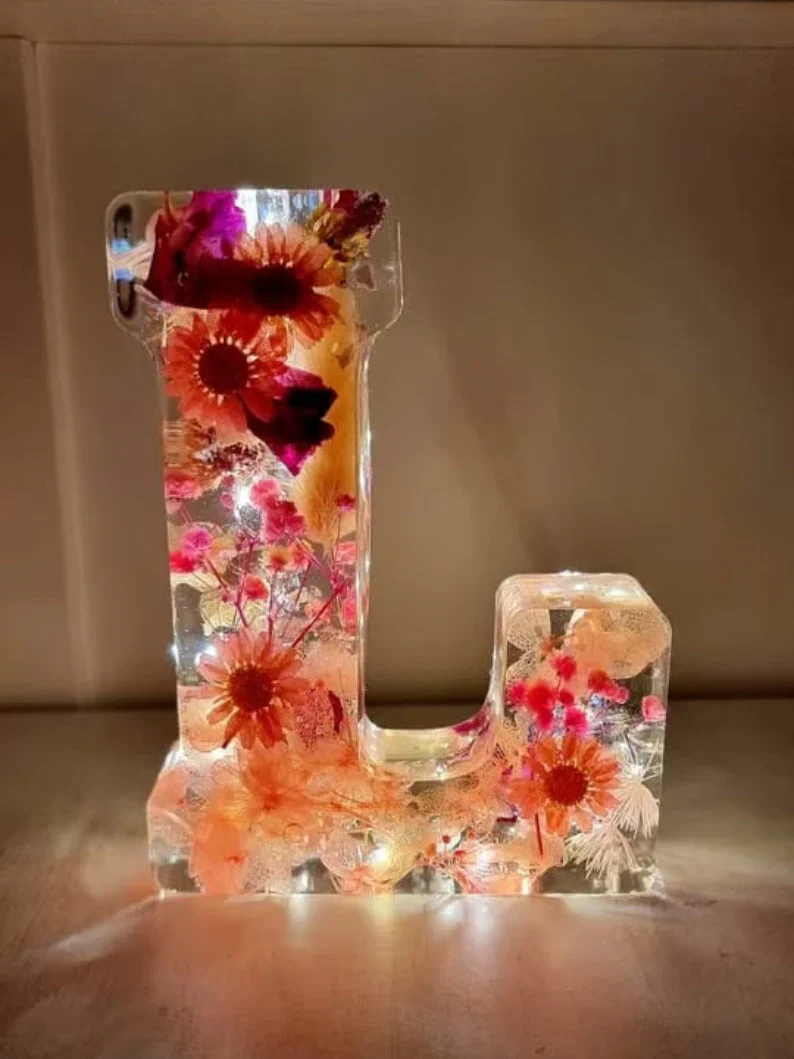 Handmade Floral Resin Night Light ~ Bring artistic light to your home effortlessly. - Image 12